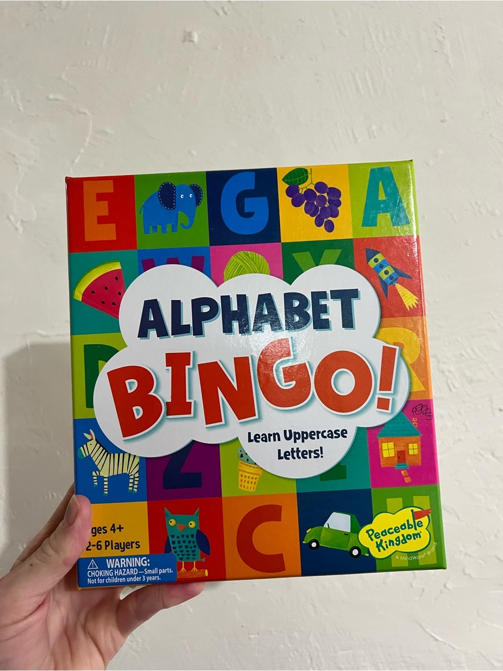 Peaceable Kingdom Alphabet Bingo! Letter Learning Educational Board  Game 4+